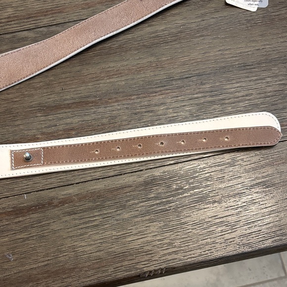 NWT Free People Cream Arlo Leather Hip Belt with Silver Buckle - Picture 6 of 11